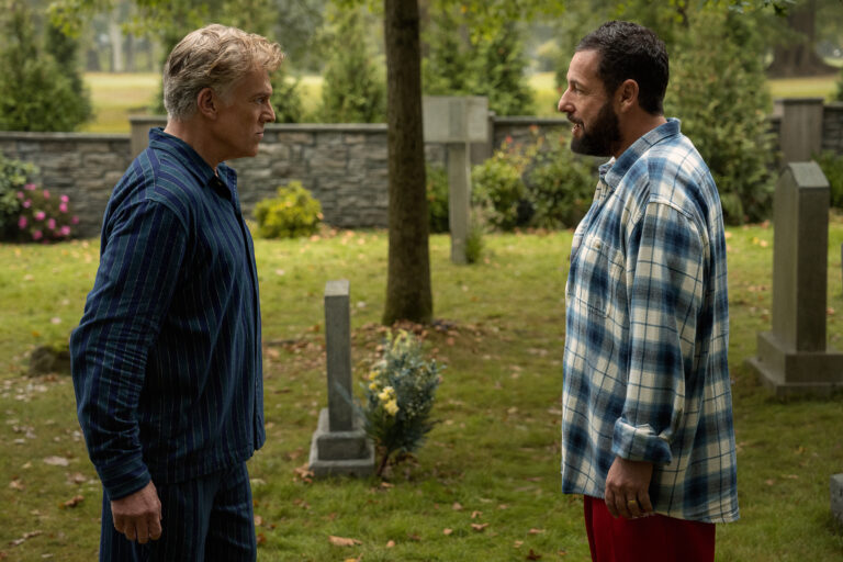 Happy Gilmore 2. (L to R) Christopher McDonald as Shooter McGavin and Adam Sandler as Happy Gilmore in Happy Gilmore 2. Cr. Scott Yamano/Netflix © 2024.